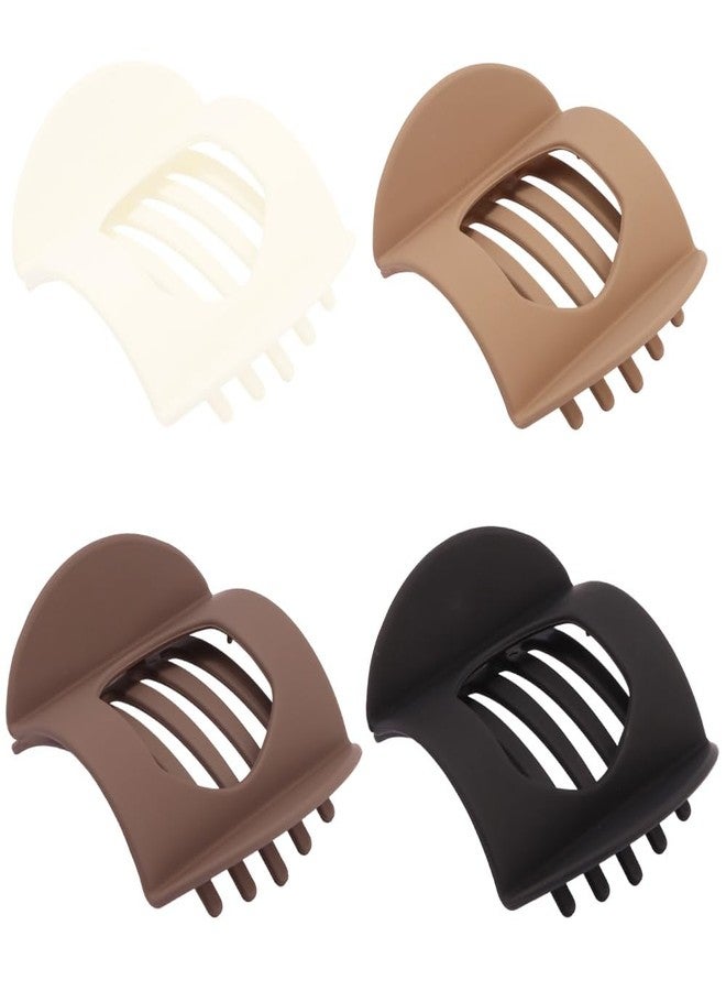 Exacoo 4PCS Large flat Hair Clips for Women Girls Strong Hold French Duckbill Claw Clips for Thick Thin Hair lay Down Hair Styling Clips Accessories - Image 1